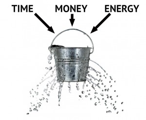 bucket with holes